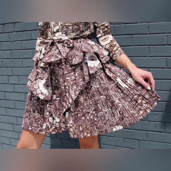 NWT Ulla Johnson Sigrid Skirt in Teak / Brown Floral - Picture 3 of 12